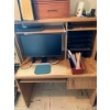 Image 4 : Complete Wooden Desk With Shelves, Samsung Monitor, and Office Accessories Router not Included