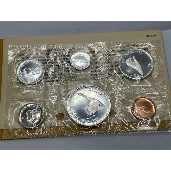 1967 Canadian Uncirculated Coin Set 43g 80% Silver