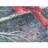 Image 6 : Painting Of A Northern Cardinal Bird Perched On A Snowy Branch 17''*17''INCHES.