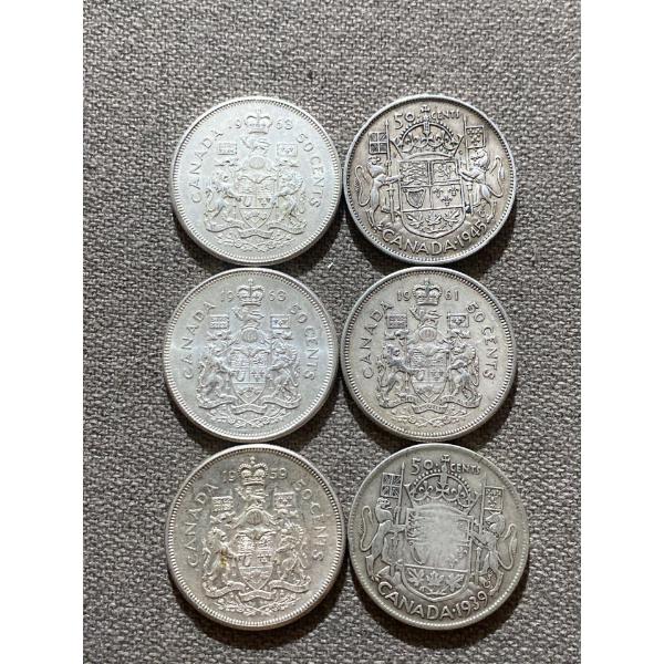 Canadian 50-cent Pieces 11.66 g Silver (.800)