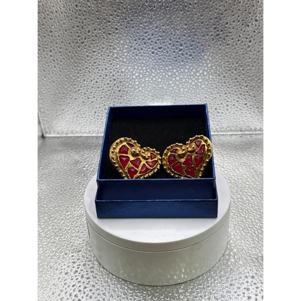 Christian Lacriox Heart Clip-on Earrings