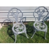 Image 1 : Pair of Decorative Floral Design Garden Chairs. 19 w, 33 h, 19 d