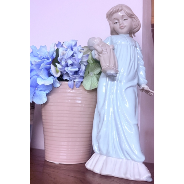 Decorative Lot Featuring Ceramic Figurine, Vases, and Pottery Pieces