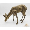 Image 4 : 9-Inch Brass Deer Figurine Grazing in Realistic Pose