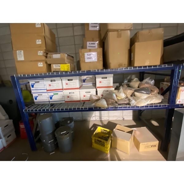 Blue Metal Storage Shelf with Wire Shelves