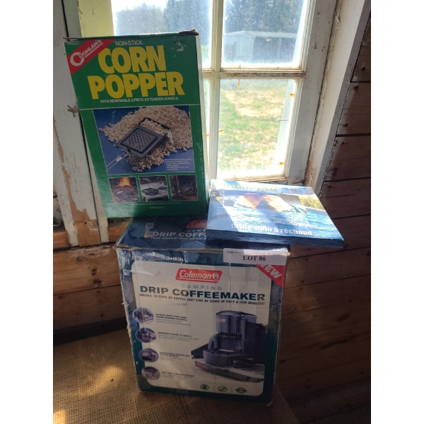 Coleman Camping Coffee Maker, Coghlan's Corn Popper & Camping Stove Toaster