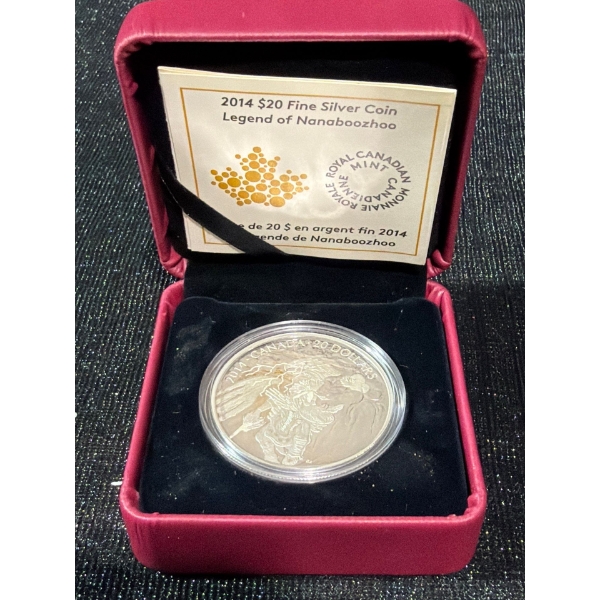 2014 $20 Fine Silver Coin-Legend of Nanaboozhoo 31.39 Grams