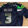Image 3 : Seahawks Wilson #3 Autographed Jersey Size 40 and Tee Size 40
