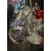 Image 1 : Collection of Glass Including Stained Glass Angel, Red Rose, Clown and Small Clock