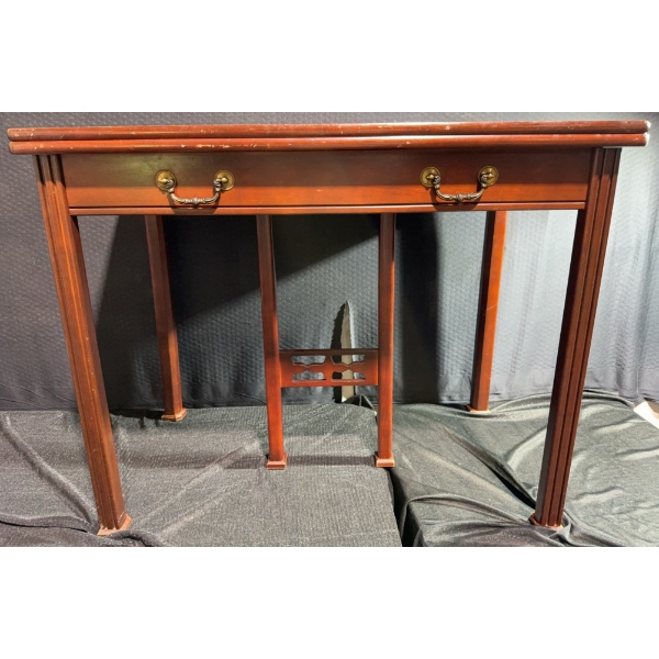 Mahogany Table with Brass Drawer Pulls