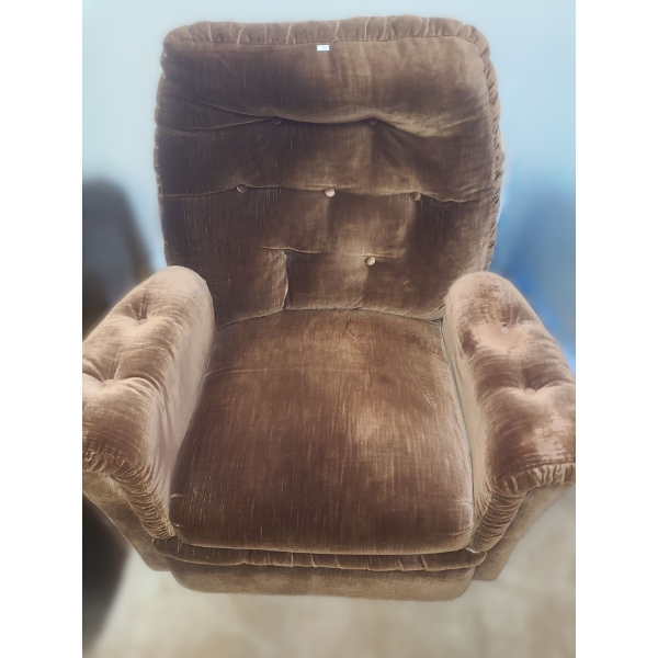 Matching Brown Vintage Chair 36 W, 30 D, 36 T and Couch 76 W, 36 D, 30 T 
