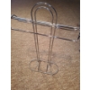 Image 2 : Towel Rack. 20 w, 36 h, 7 d. Silk Flowers in Black Vase, Gold Metal Lamp, Candles, Coasters & more