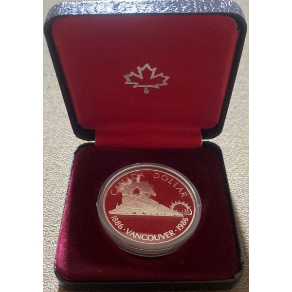 1986 Canadian Transcontinental Train Arrival 50% Silver 23.33 Grams