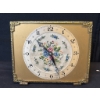 Image 3 : Made-in-England Stitched Floral Dial Mantel Clock with Ornate Brass Tones