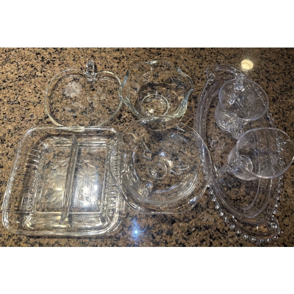 Indiana Glass Servingware w/ Candlewick Pattern Decorative Glassware Pieces