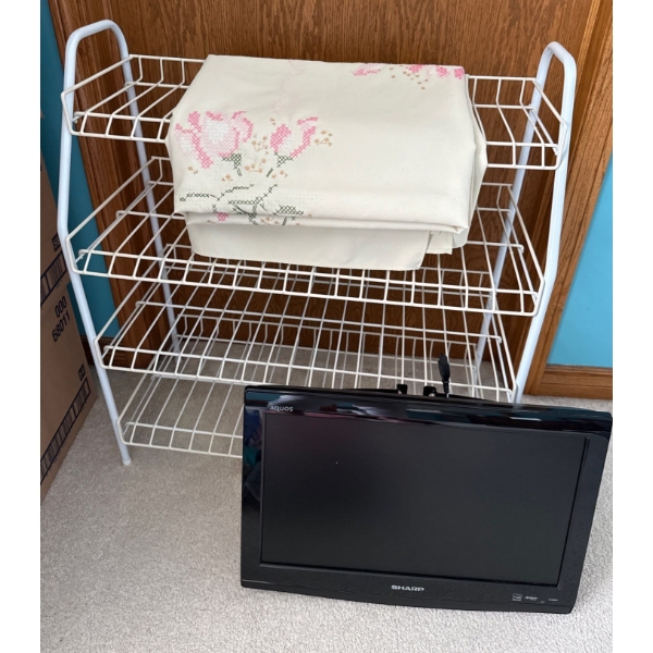 SHARP Dynex Television / Monitor w/ 4 Tiered Metal Shoe Rack