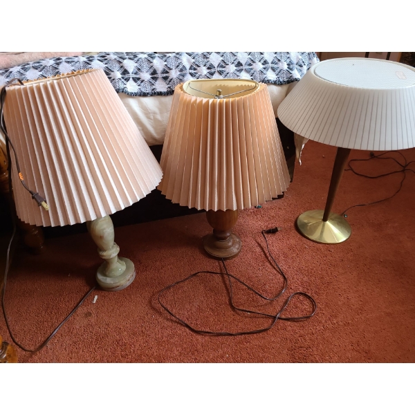 Grouping of 5 Lamps- Tallest is 27 T, 5 W Base 