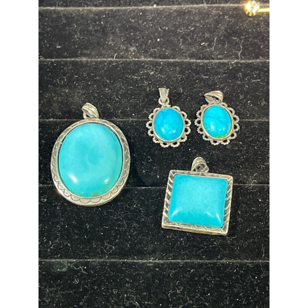 Collection of Blue Stone Pendants 
