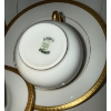 Image 2 : French Limoges Porcelain Service Set With Gold Trim & Double Inlay,  Cups, Plates, Gravy Boat
