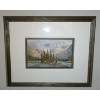 Image 1 : Marilyn Kinsella Framed Watercolored  Art Print "Fireweed And The Three Sisters"