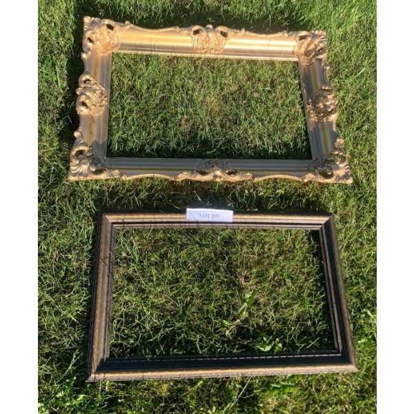 Antique Frames - Restored Gold Ornate Frame 25 1/4 w, 17 1/4 h & Picture Frame 18 h & 21 w, 13 h