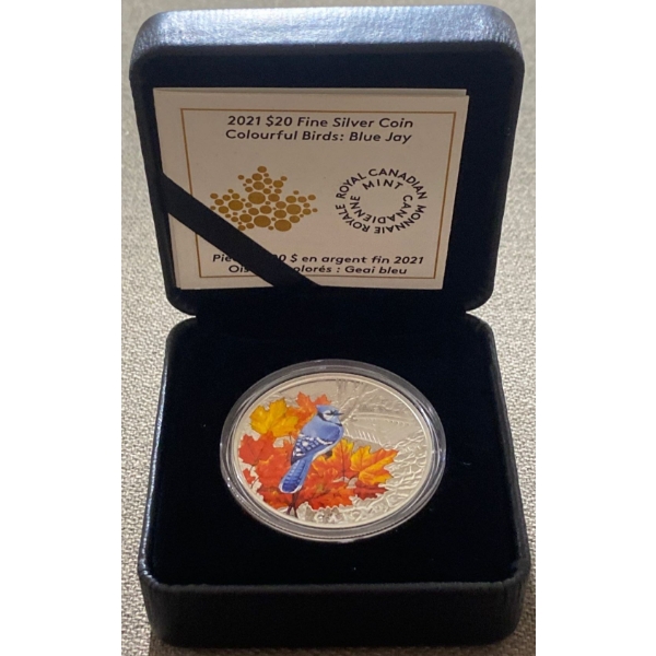 2021 $20 Blue Jay Fine Silver Coin 31.39 Grams