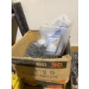 Image 4 : Storage Shelf With Contents Including Plastic Bottles, Nails, and Tools