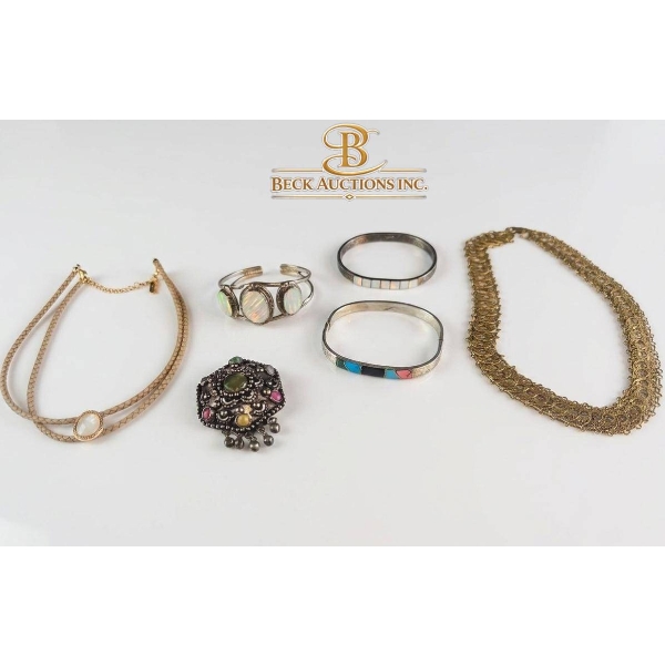 Costume Jewelry Including Necklaces, Bracelets, and Brooch