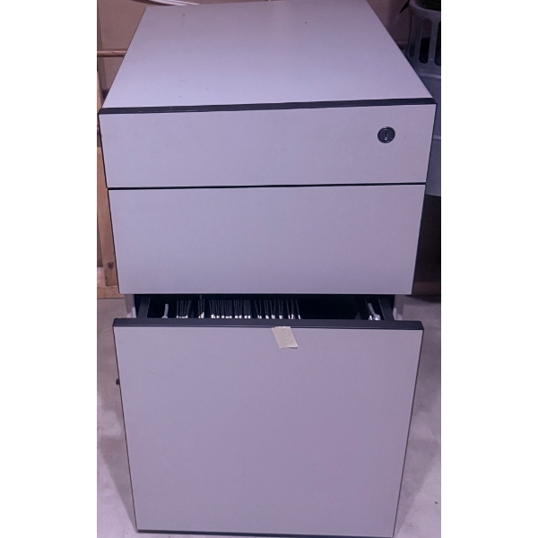 Metal Filing Cabinet with Lock and Folding Square Table