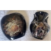 Image 4 : Vintage Japanese Black Porcelain Vase Duo Hand Carved Mirrored Tray Assorted Barware & More