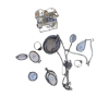 Image 4 :  Collection Of Vintage Dutch Delft Porcelain Costume Jewelry , 