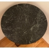 Image 2 : Elegant Stone Top Mahogany End Table 34T Black Marble Brass Embelishment