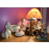 Image 2 : Whimsical Mushroom Lamp 9T w/ Assorted Decorative Collectables 