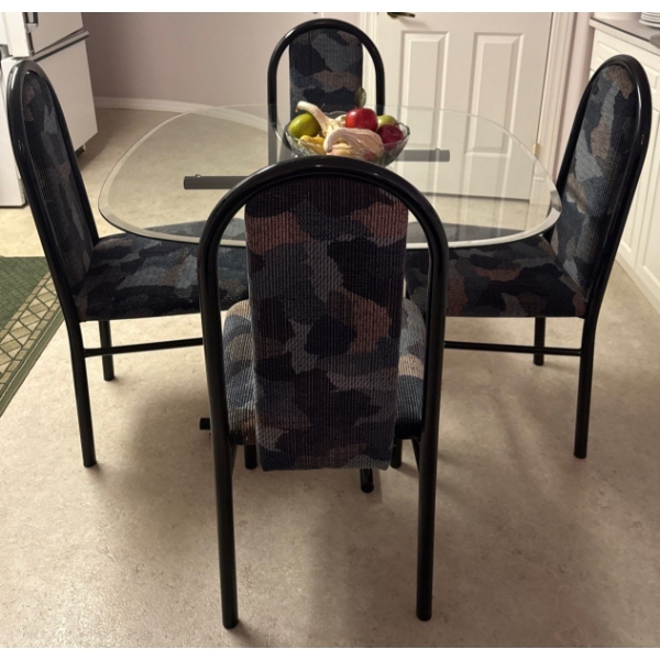 Vintage 5 Piece Dinette Set w/ Bowl Of Decorative Faux Fruits 