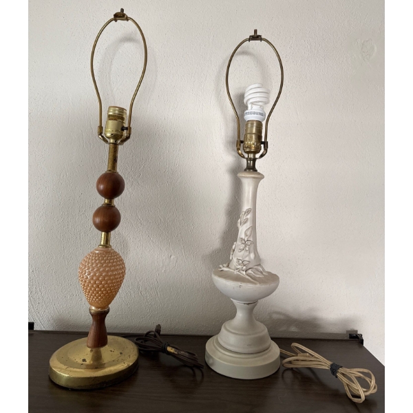 Mismatched Mid Century Table Lamps 22T