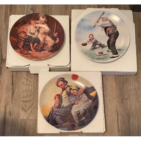 Norman Rockwell Limited Edition Decorative Collectable Plates 9T 