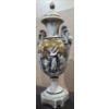 Image 2 : Capodimonte Lidded Urn Style Decor Piece H-14" Made In Italy (Lid Has Been Repaired)