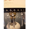 Image 8 : Becky Shinn One of a Kind Fenton Student Art Glass Lamp Hand Painted & Signed,  Brass Base 2 FtTall 
