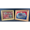 Image 1 : Coors & Molson Canadian Mirrored Pair Of 11.5" X 14.5" Framed Wall Hangings