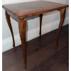 Image 1 : Wood Side Table with Inlaid Top and Carved Sk