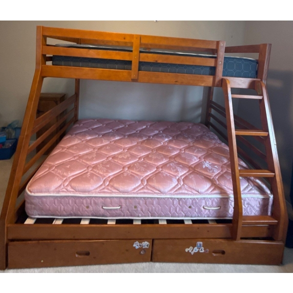Oak Bunk Beds - Twin On Top Full On Bottom