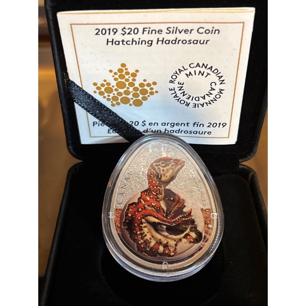2019 $20 Hatching Hadrosaur - Pure Silver Coin