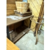Image 2 : Selection Of Art With Oak Coat Rack Baskets & Small stand.