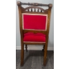 Image 3 : Antique 19 Century Oak w/ Velvet Upholstery Dining Chair 20x18x34 (2)