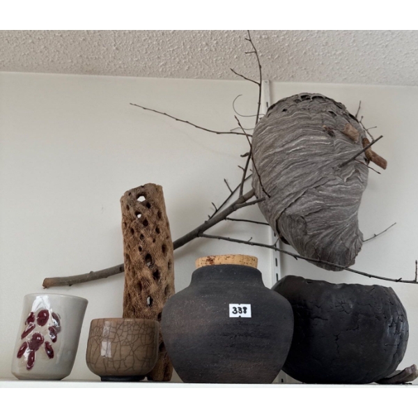 Pottery Collection & Bees Nests - May collapse when touched.