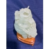 Image 3 : Intricately Craved Jade Incense Container on Wood Stands 3 inch H 
