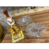 Image 1 : Crystal Frosted Glass Bowls X2 painted Vase & Porcelain Yellow Slippers .