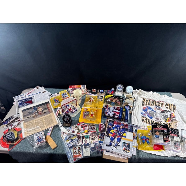 Signed Rangers Collectables: Pucks, Mini Sticks, Magazines