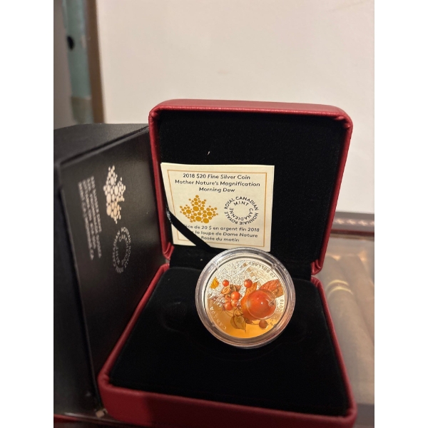 2018 $20 Mother's Nature's Magnification: Morning Dew - Pure Silver Coin

