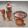 Image 1 : Copper Decor: Martini Shaker 9.5 T, Plate 12" Diameter, Bar Jigger, Wine Coaster and More!